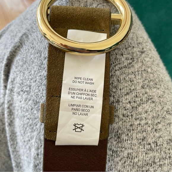 Frame Cargo Green Suede Gold Hardware Adjustable O Ring Belt LWBT0065 Sz Medium - Picture 9 of 10